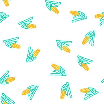Corn plant food vector seamless pattern Stockillustratie