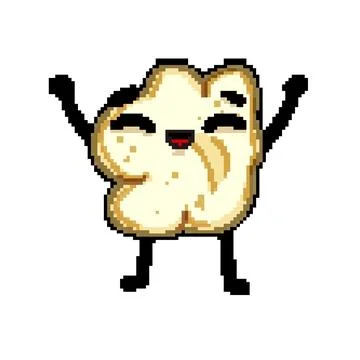 Corn popcorn character pixel art vector illustration 스톡 일러스트