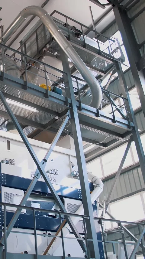 Corn. processing factory. enterprise premises, industrial production facilities, Stock Footage 313798336