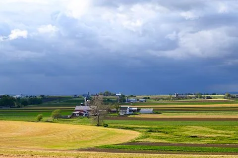 A corn processing farm landscape sky silo steel country Stock Photos