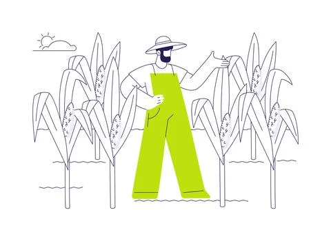 Corn production abstract concept vector illustration. Stockillustratie