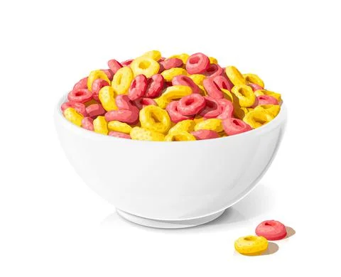 Corn ring in ceramic bowl. Useful breakfast. Eps10 vector illustration. Stock-Illustration