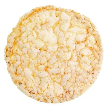 Corn round crispbread, crunchy multigrain cereal seeds isolated on white back 写真素材