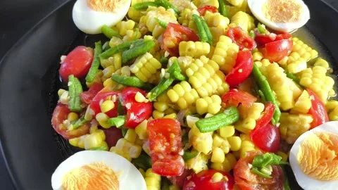 Corn salad paning Video stock 342672632
