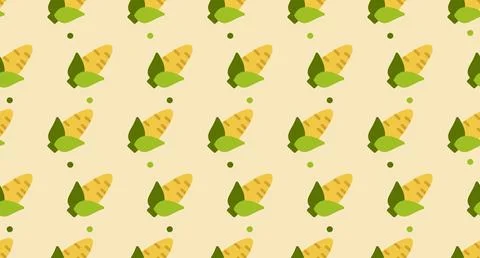 Corn seamless pattern cute background. Vector cute corns seamless pattern i.. イラスト素材