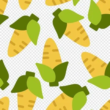 Corn seamless pattern cute background. Vector cute corns seamless pattern i.. Stock Illustration