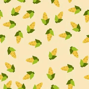 Corn seamless pattern cute background. Vector cute corns seamless pattern i.. Illustrazione stock