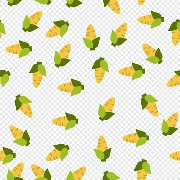 Corn seamless pattern cute background. Vector cute corns seamless pattern i.. Illustrazione stock