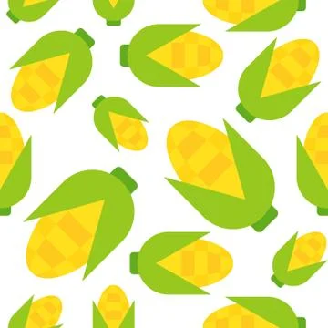Corn seamless pattern, flat style vector illustration イラスト素材