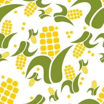 Corn seamless pattern Stock Illustration