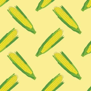Corn seamless pattern Stock Illustration