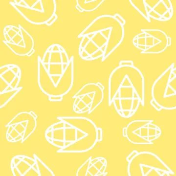 Corn seamless pattern, outline vegetable wallpaper Illustrazione stock