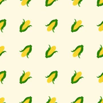 Corn seamless template, illustration of corn for textile pattern Stock Illustration
