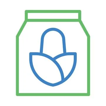 Corn seed bag icon. Concept of agriculture, farming, and gardening. Stock Illustration