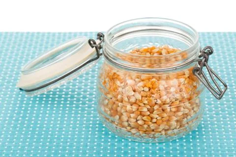 Corn seed in jar Stock Photos