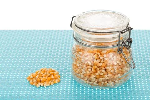 Corn seed in jar Stock Photos
