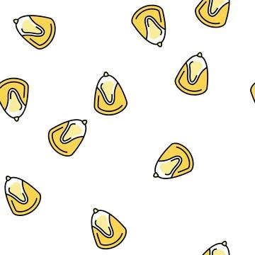Corn seed vector seamless pattern Stock Illustration