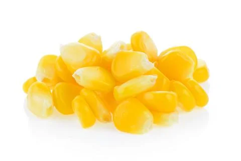 Corn seeds on white background Stock Photos