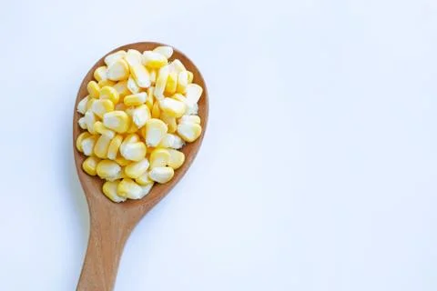 Corn seeds on white background Stock Photos