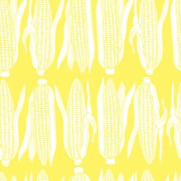 Corn set. Vector pattern Stock Illustration