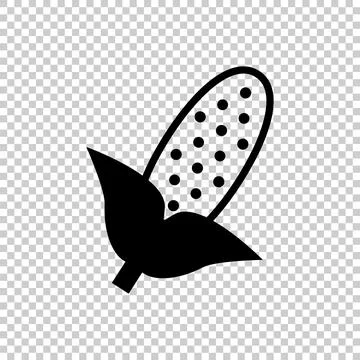 Corn silhouette icon isolated on transparent background. Vector. Stock Illustration