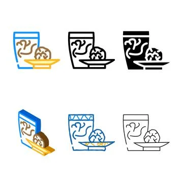 Corn silk tea fresh color icon vector styleset Stock Illustration