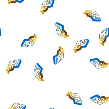 Corn silk tea fresh isometric icon seamless pattern Stock Illustration