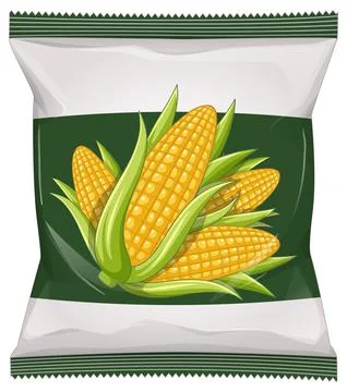 Corn Snack Packaging with Realistic Vector Illustration Stockillustratie