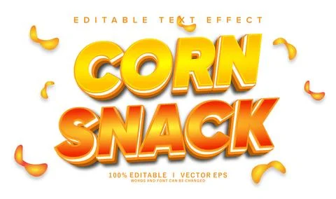 Corn snack vector text effect with modern style design Stock Illustration