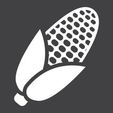Corn solid icon, vegetable and maize 스톡 일러스트