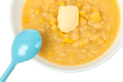 Corn soup isolated Stock Photos