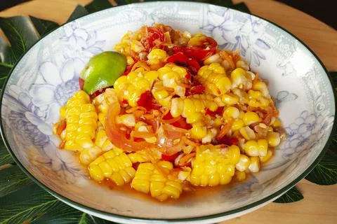 Corn Spicy Salad 스톡 사진