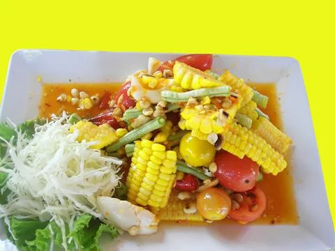 Corn stakes are placed separately Stock Photos