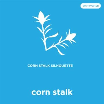Corn stalk icon isolated on blue background Illustrazione stock gratuita