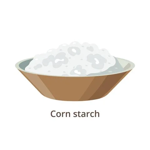 Corn starch, maize starch - vector illustration in flat design isolated on white Stock-Illustration
