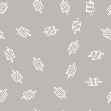 Corn stick line vector seamless pattern Stock Illustration