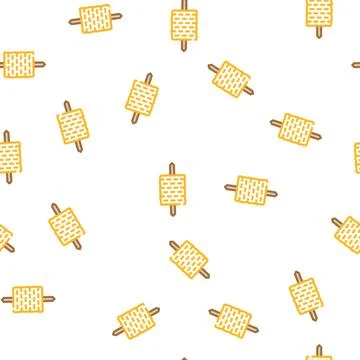 Corn stick vector seamless pattern Stock Illustration