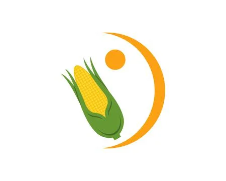 Corn with sun shape on top Stock Illustration