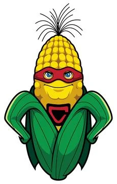 Corn Superhero Mascot Illustrazione stock