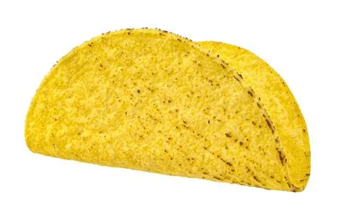Corn taco shell isolated on white background One empty corn taco shell iso... Foto stock