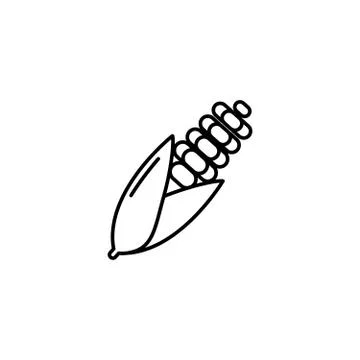 Corn thin line vector icon. Isolated maize vegetables linear style for menu,  Stock Illustration