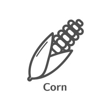 Corn thin line vector icon. Isolated maize vegetables linear style for menu,  Stockillustratie