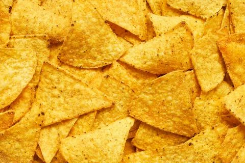 Corn tortilla chips background. Top view Stock-Fotos