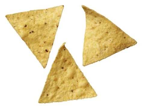 Corn tortilla chips isolated on white background Stock Photos