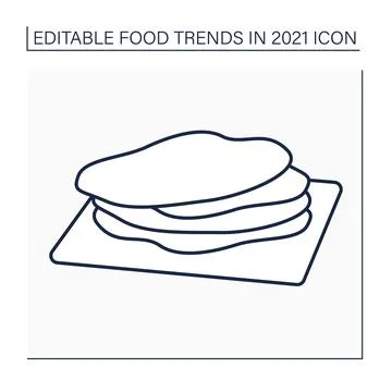 Corn tortilla line icon Illustrazione stock