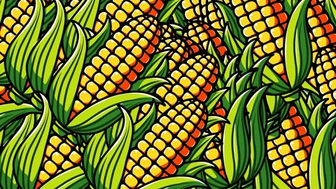 Corn Transition on Green Screen – Closing and Opening Animation Stock Footage 320204309