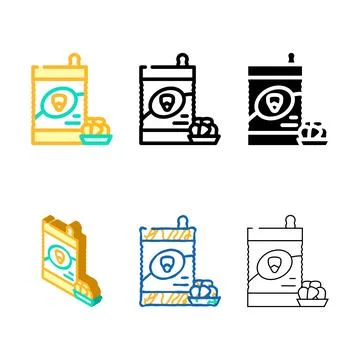 Corn variants maize gluten free color icon vector Stock Illustration