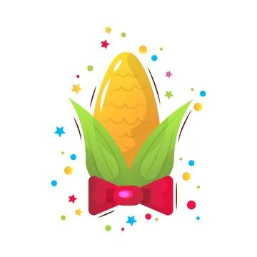 Corn vector cartoon illustration on the white background Stock Illustration
