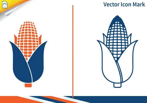 Corn vector icon mark isolated on white background food. Stock Illustration