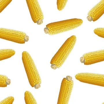 Corn vector seamless pattern Illustrazione stock